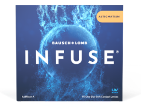 Boxes of INFUSE ONE-DAY FOR ASTIGMATISM DAILY CONTACT LENSES