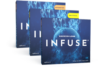INFUSE daily contact lens boxes